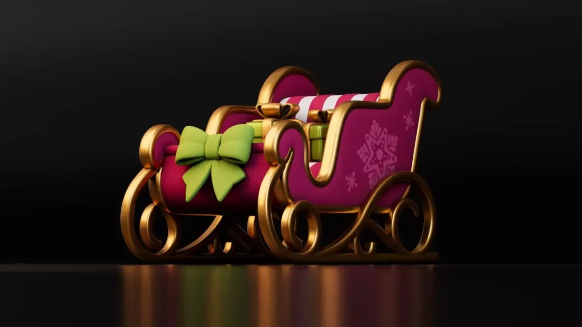 Christmas Sleigh Free low-poly 3D model