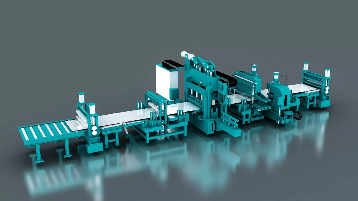 Metal Sheet Straightening Rolling and Cutting Machine 3D model