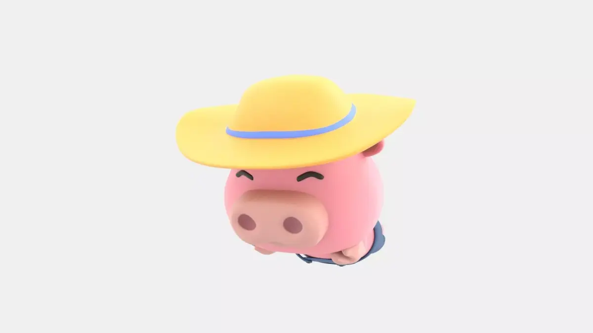 Cute Pig 3D Illustration 3D model get