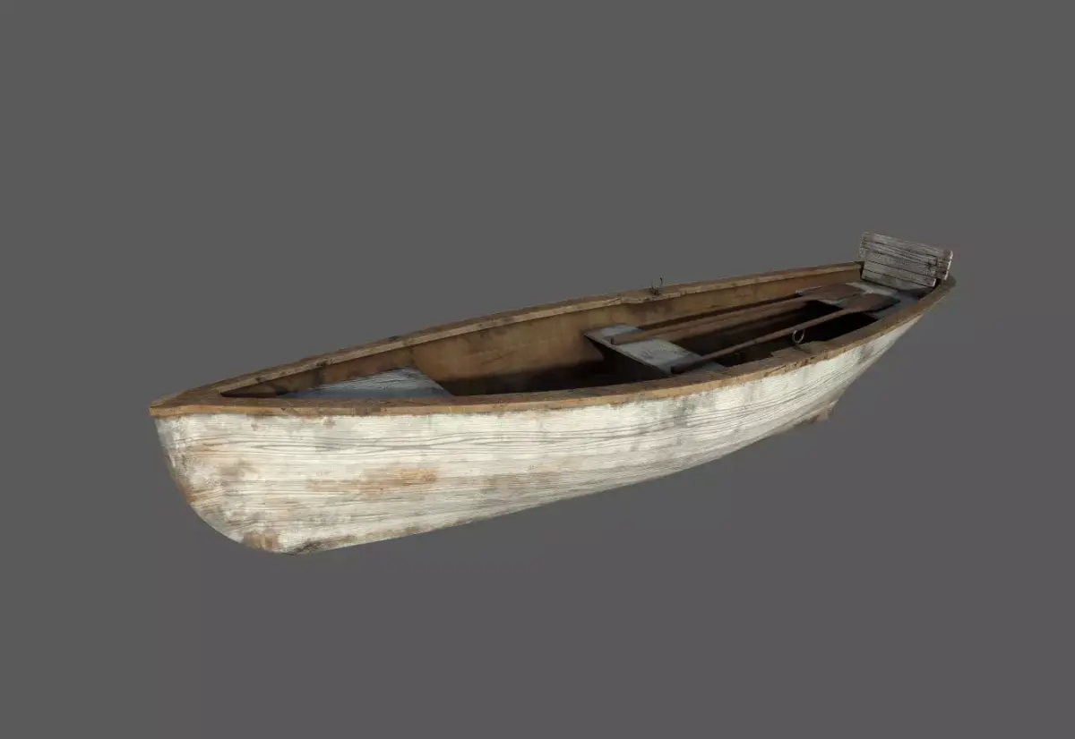 Row boat Low-poly 3D model get