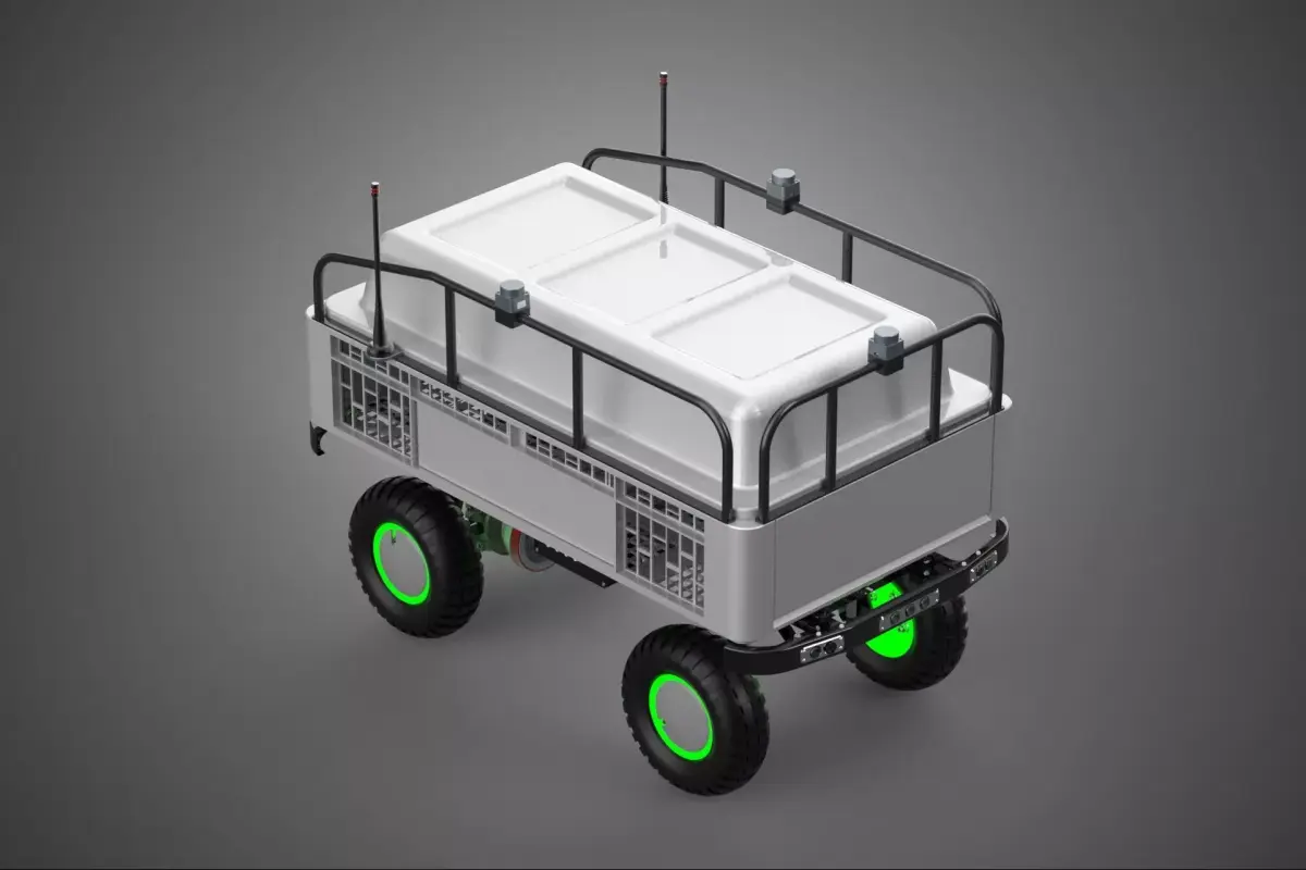 SELF DRIVING ELECTRIC DELIVERY ROBOT CART CARGO BOX LOGISTIC BOT 3D model