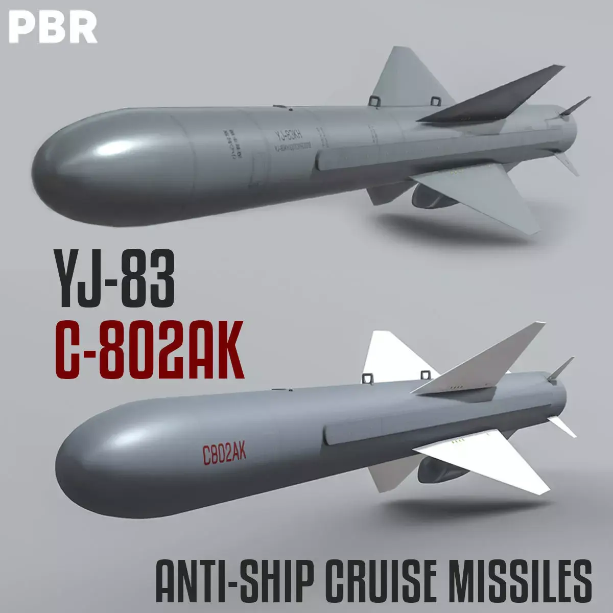 C-802AK - YJ-83 Chinese Anti-Ship Cruise Missile 3D model