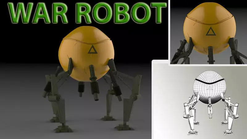 War robot  Low-poly 3D model purchase