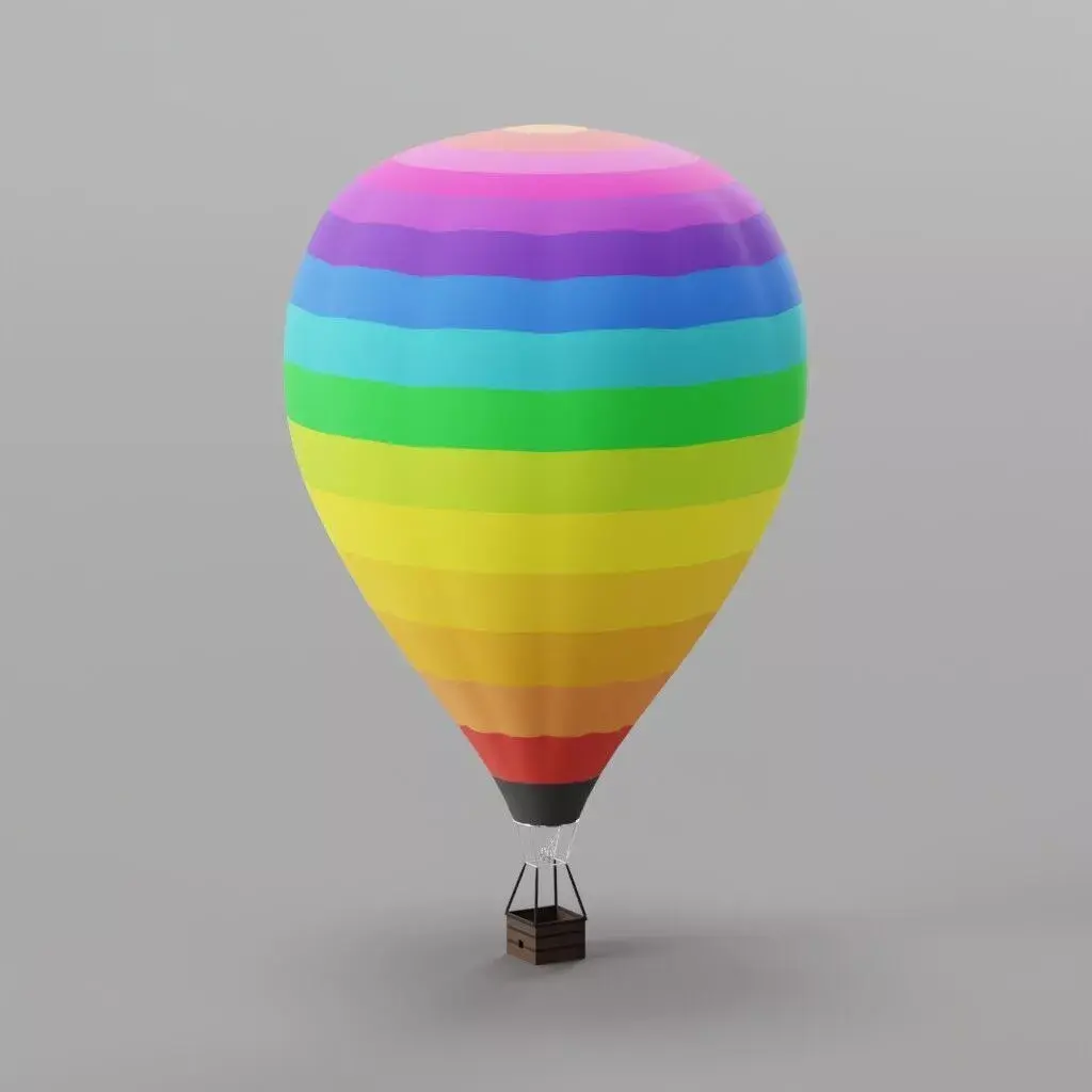 Hot Air Balloon Low Low-poly 3D model