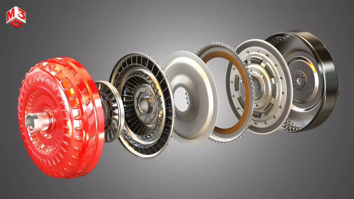 Transmission Torque Converter - with 5 Interior Parts 3D model