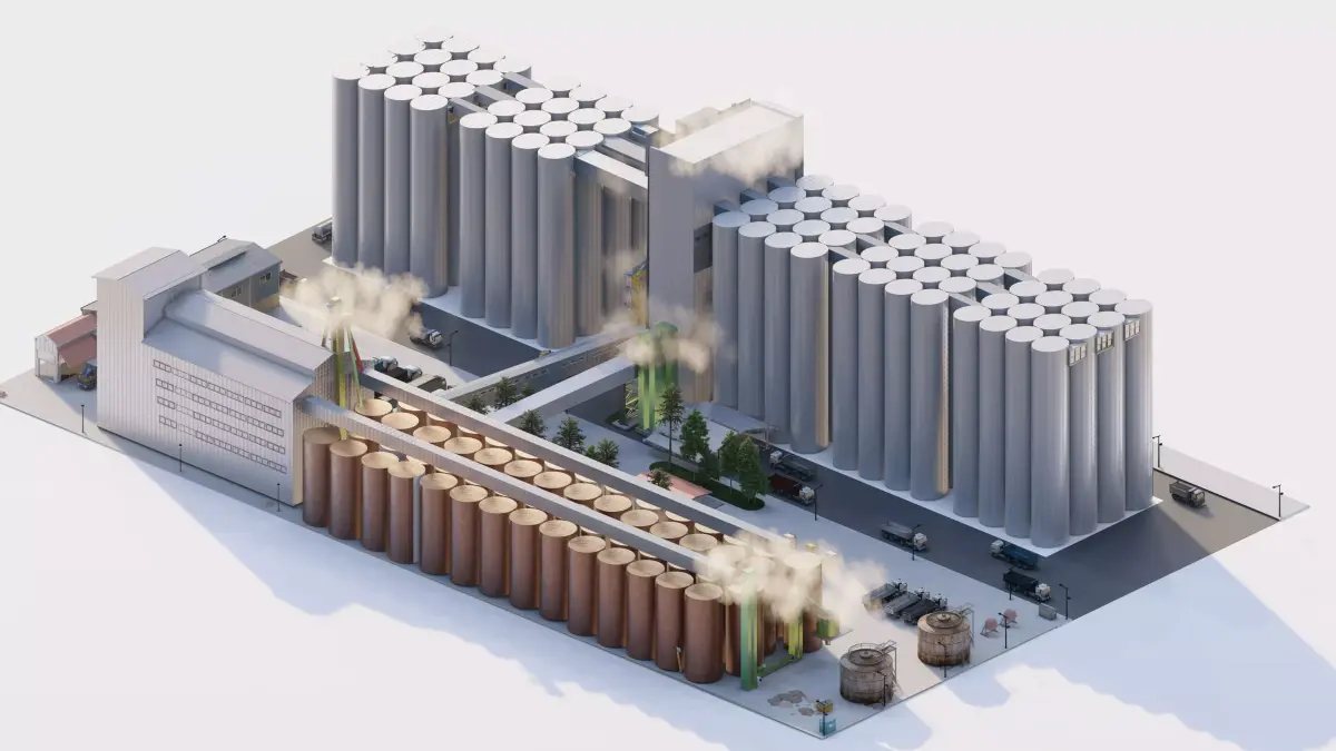Industrial Factory Silo-Factory building silo-Complex Silos 3D model