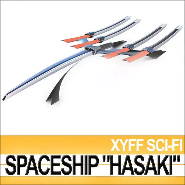 Xyff Sci Fi Spaceship Starfighter Hasaki 3D model