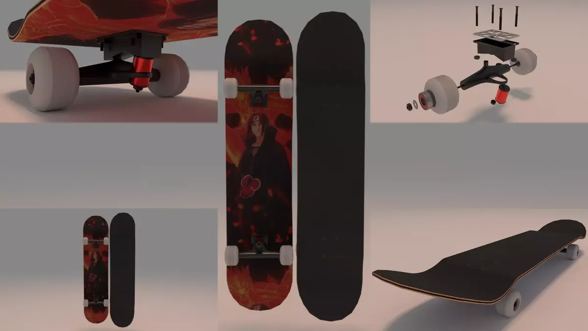 Itachi Anime Series Skateboard 3D model