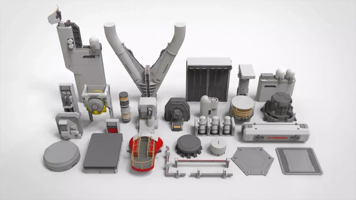 sci-fi Architecture kitbash 50 3D model
