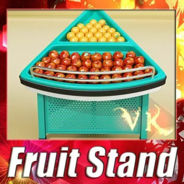 Grocery Store Produce Display Fruits 3D model