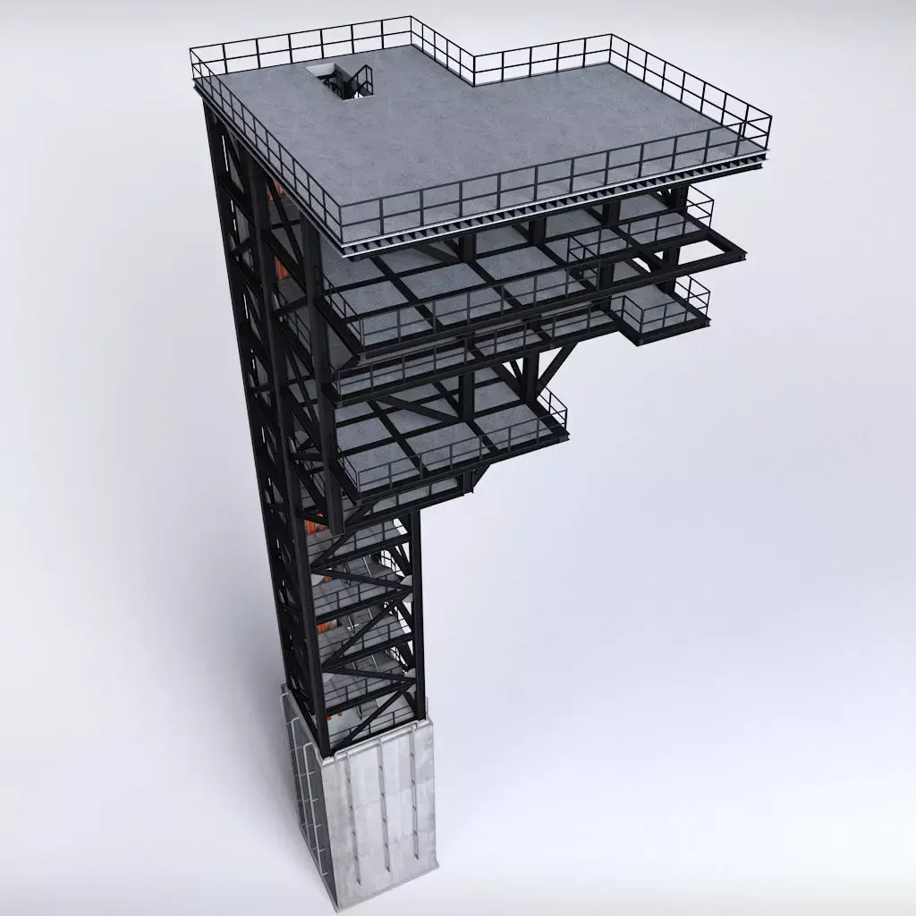 Rocket launch complex platform 3D model