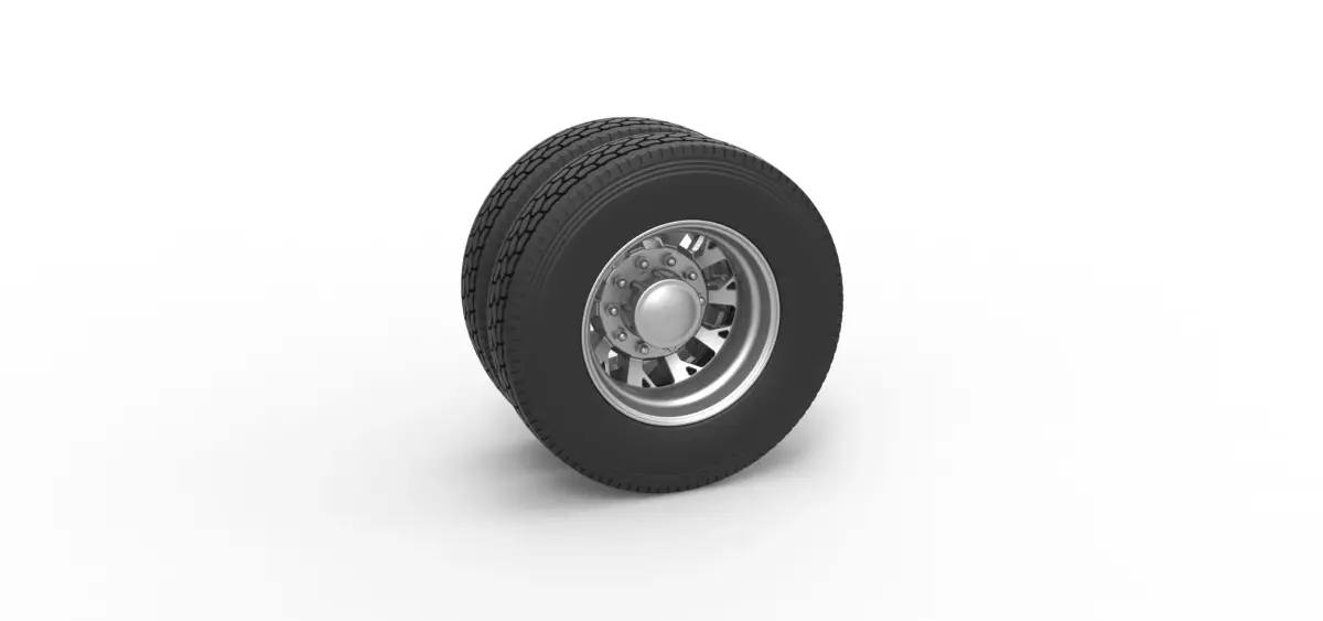 Rear custom wheel of semi truck Version 9 Scale 1 to 25 3D print model