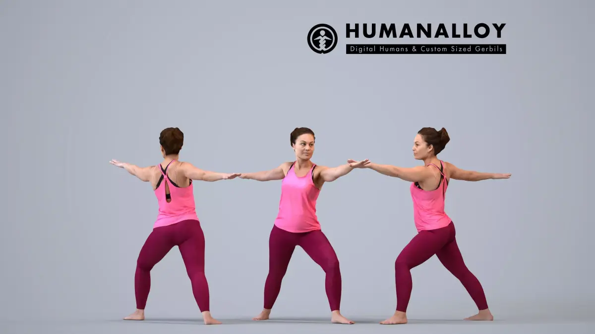 00349Anisa006 - Adult Caucasian woman exercising in modern 3D model