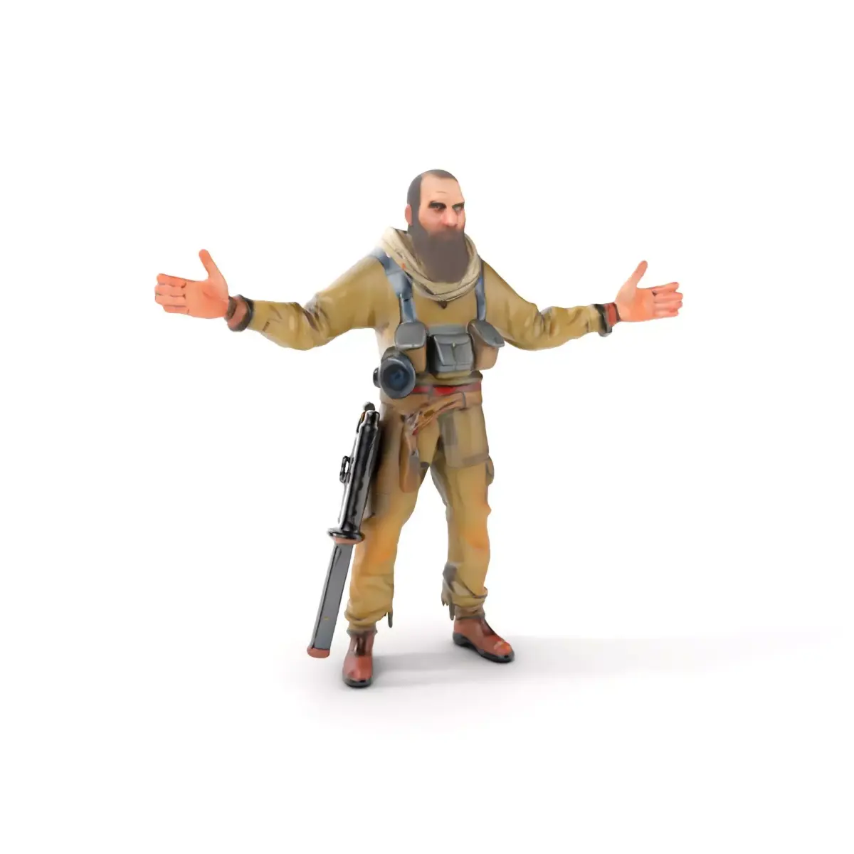 Mysterious Wanderer Rigged and Animated D Model Low-poly 3D model