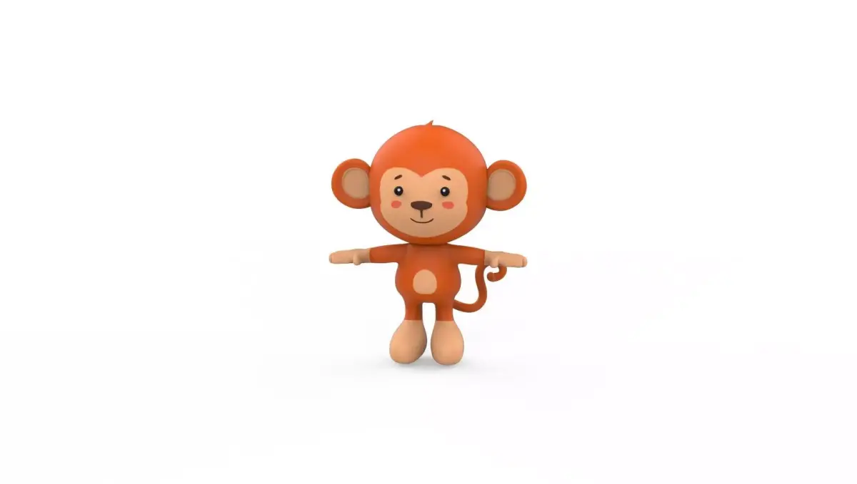 Character010 Monkey Animal Low-poly 3D model