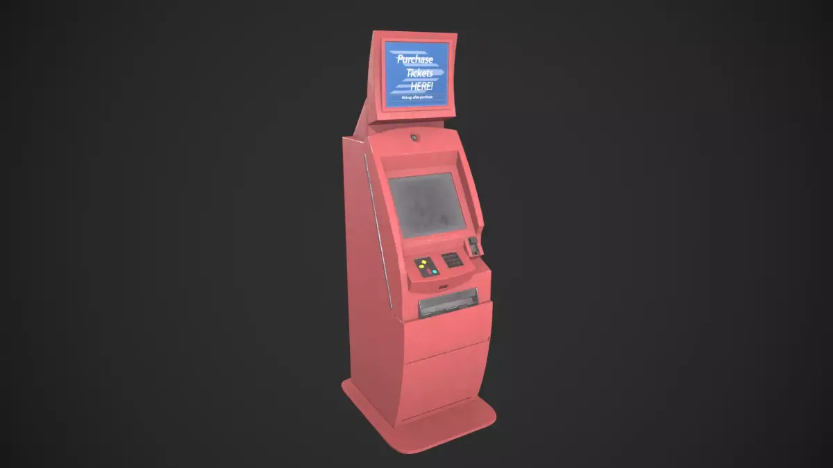 Ticket Machine Terminal Low-poly 3D model