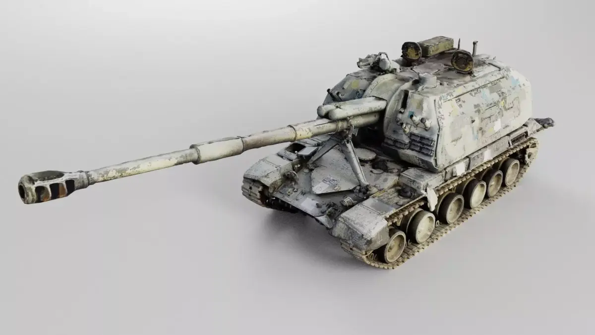 Destroyed 2S19 Msta 152 mm self-propelled howitzer M1990  3D model