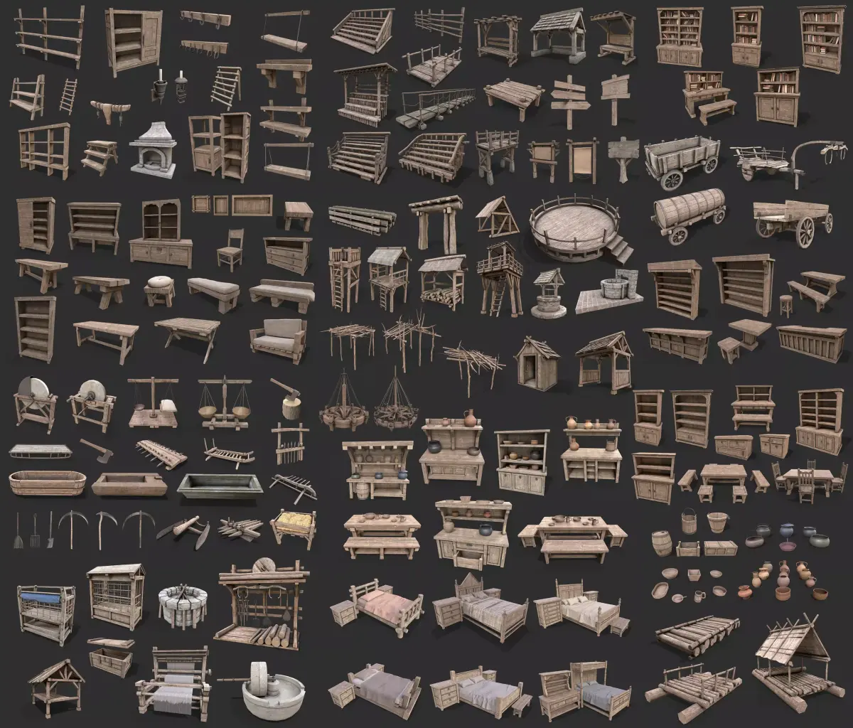 Ultimate Medieval Environment Props Collection  14 Themed Packs