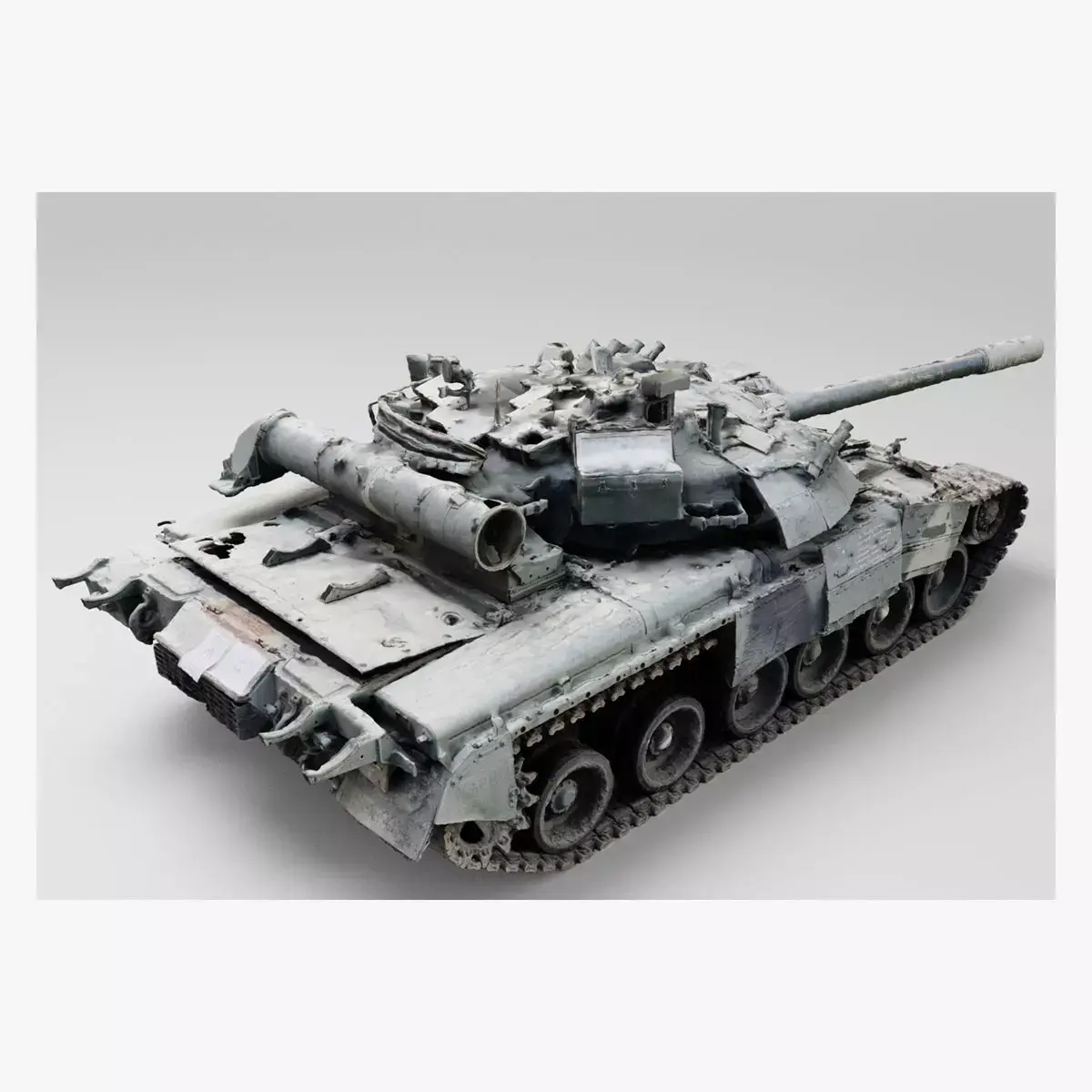 Russian T-72 tank destroyed by Ukrainian army  3D model