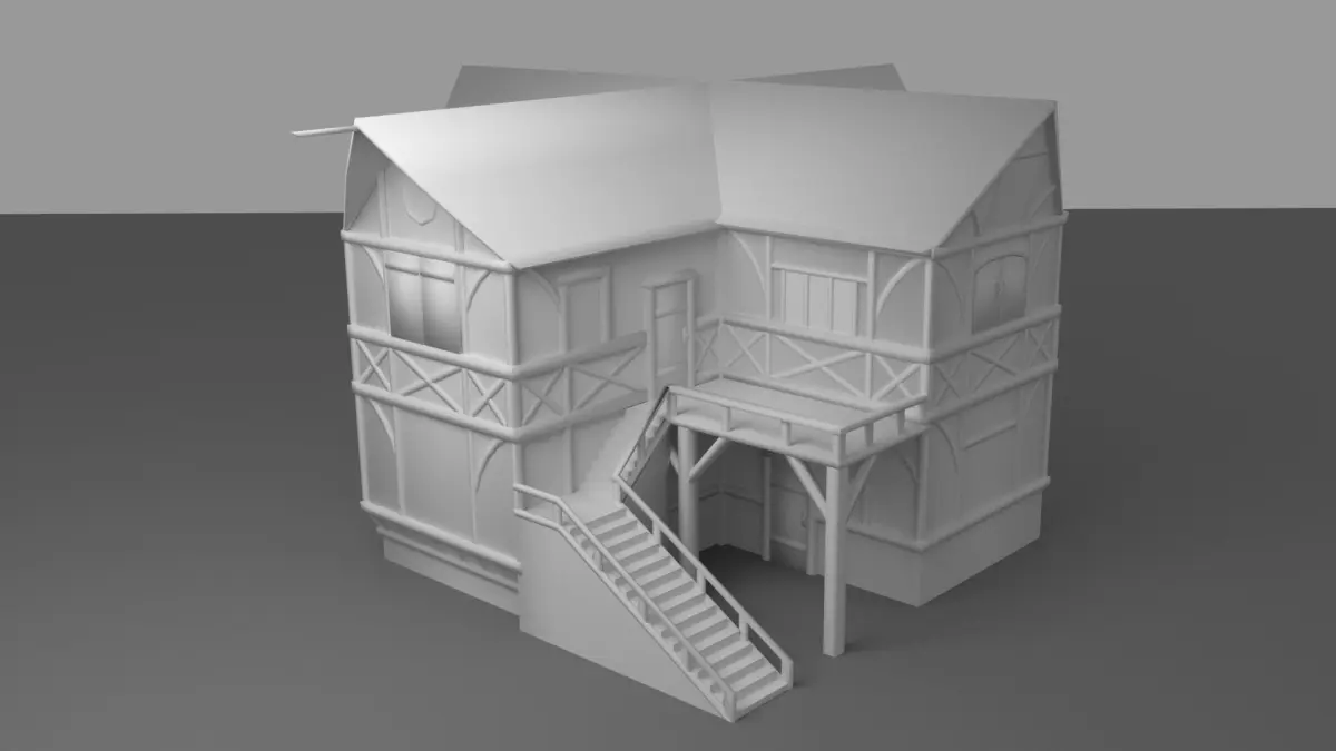 Medieval Tavern Low-poly 3D model