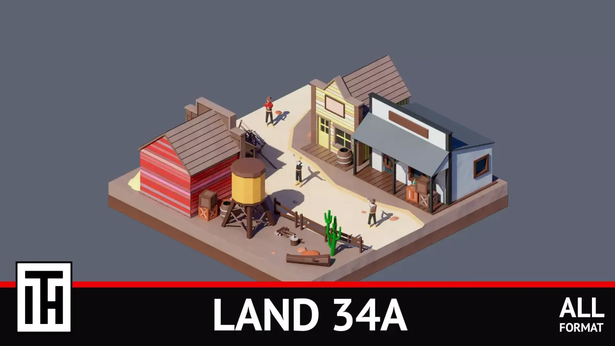 land 34A Low-poly 3D model