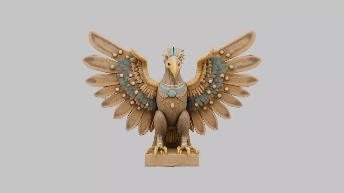 Viking Bird Statue Low-poly 3D model
