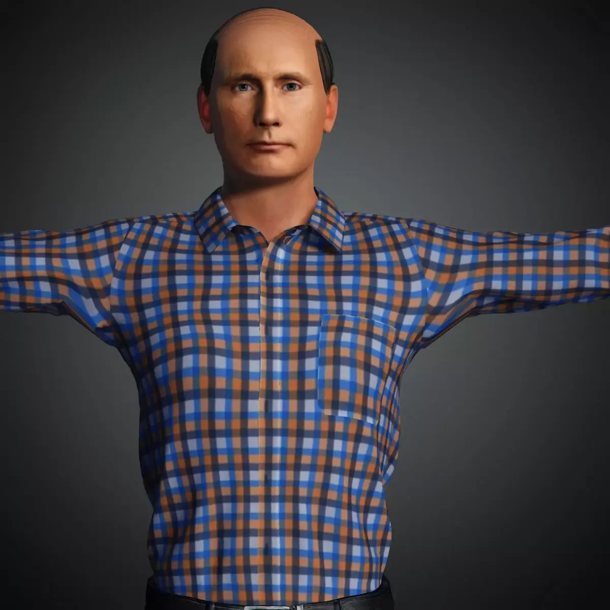 Vladimir Poutine Russian President Character Blender Iclone Low-poly 3D model