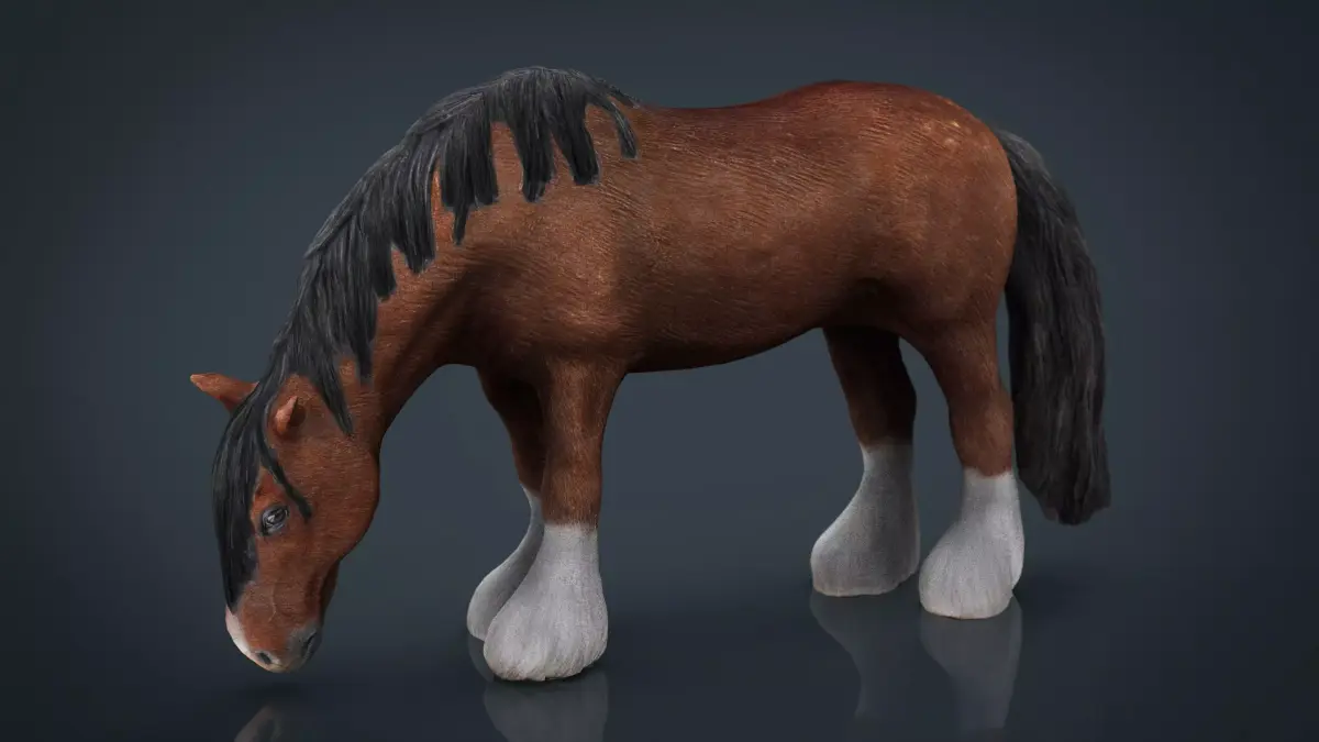 HORSE EATING 3D model