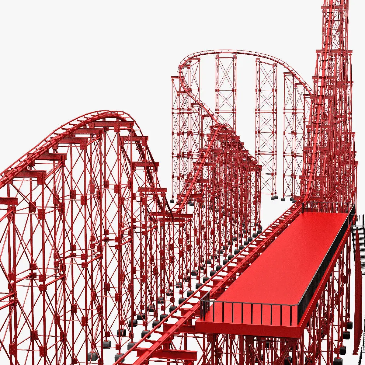 Roller Coaster Track 3D model buy