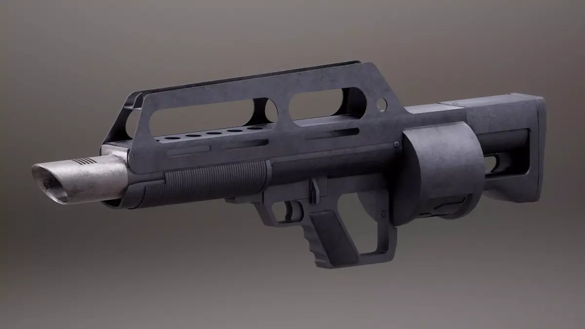 Pancor Jackhammer Rigged PBR Low-poly 3D model