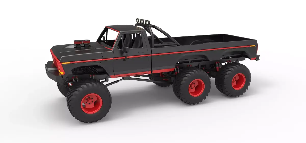 Monster Truck 6x6 concept Version 1 Scale 1 to 25 3D print model