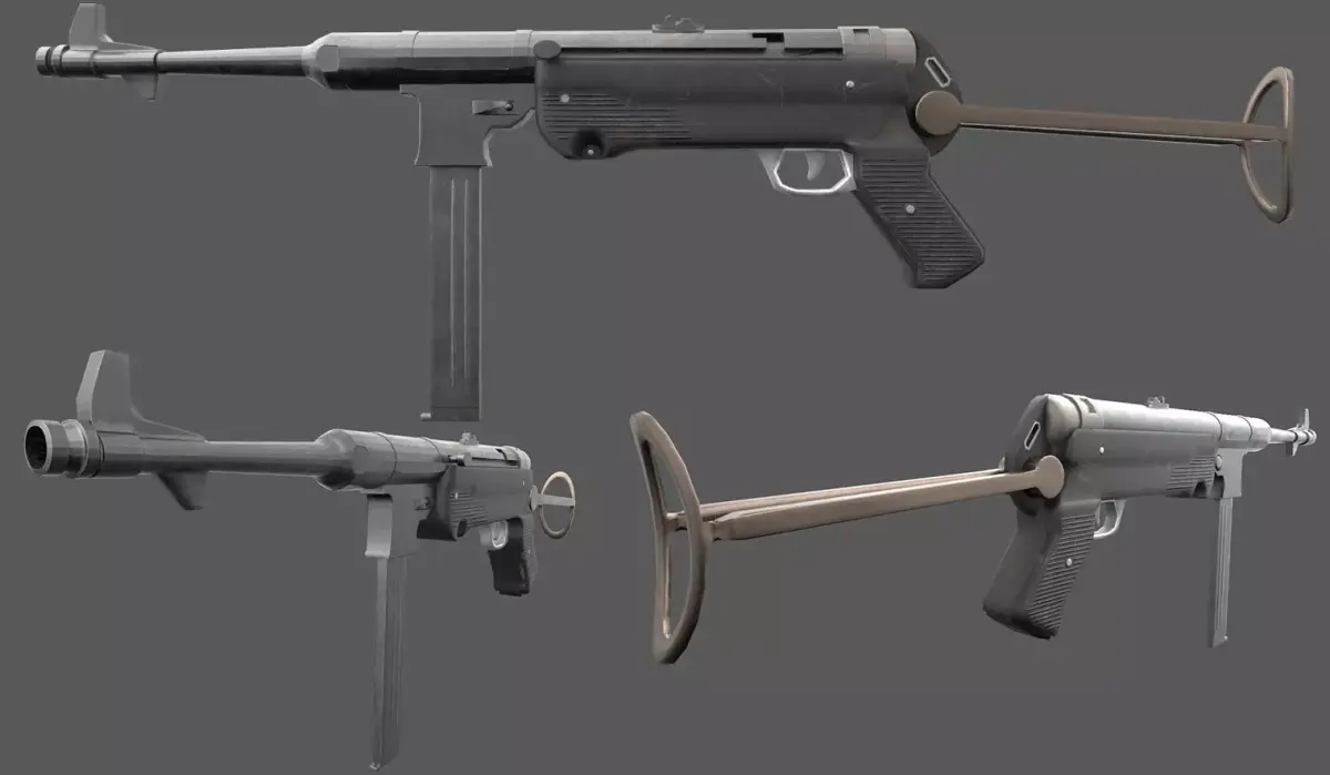 MP40 - German WW2 Weapon Low-poly 3D model