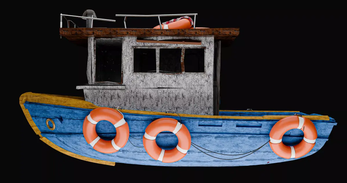 Old Fishing Boat 3D model buy