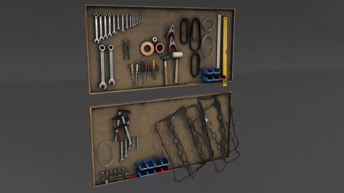 tool wall Low-poly 3D model
