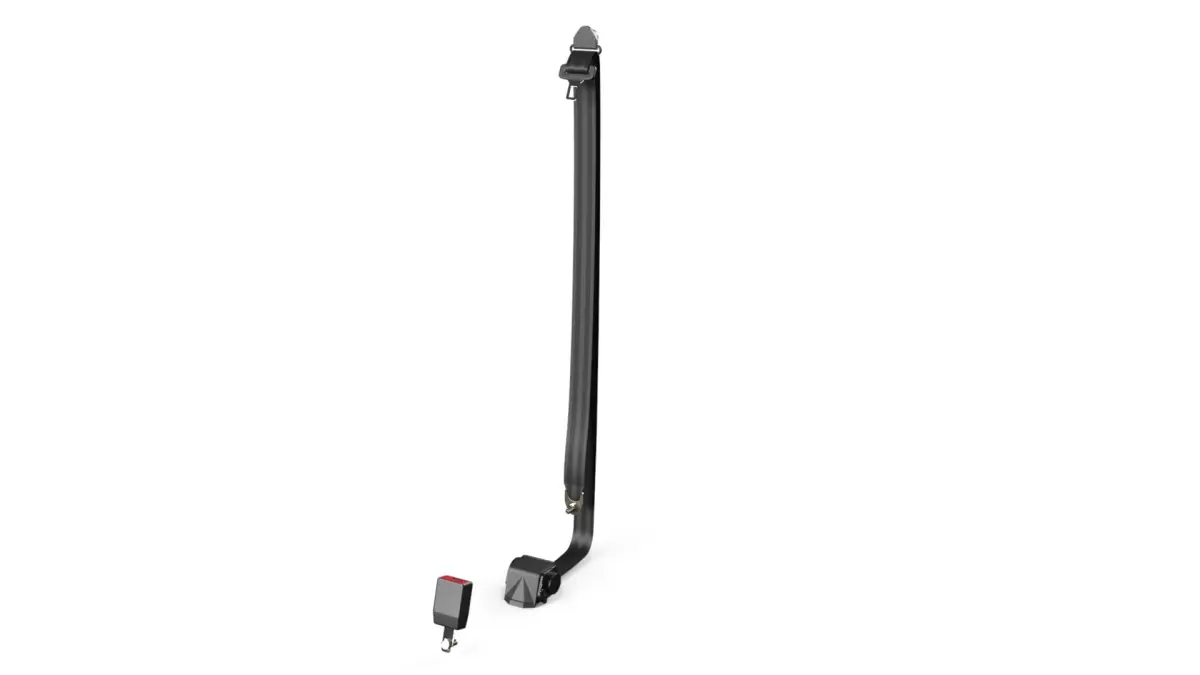 Retractable Car Seat Belt Set with Buckle Black 3D model