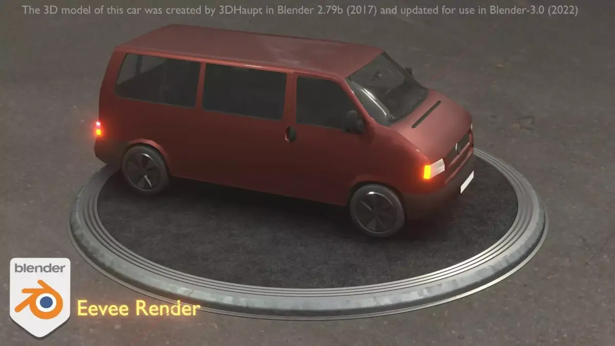 City Car 83 Commercial Minibus Type-C Brown Low-poly 3D model