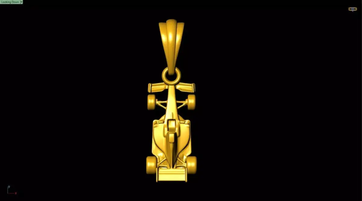 Formula Racing Car Jewelry Pendant Necklace 3D print model
