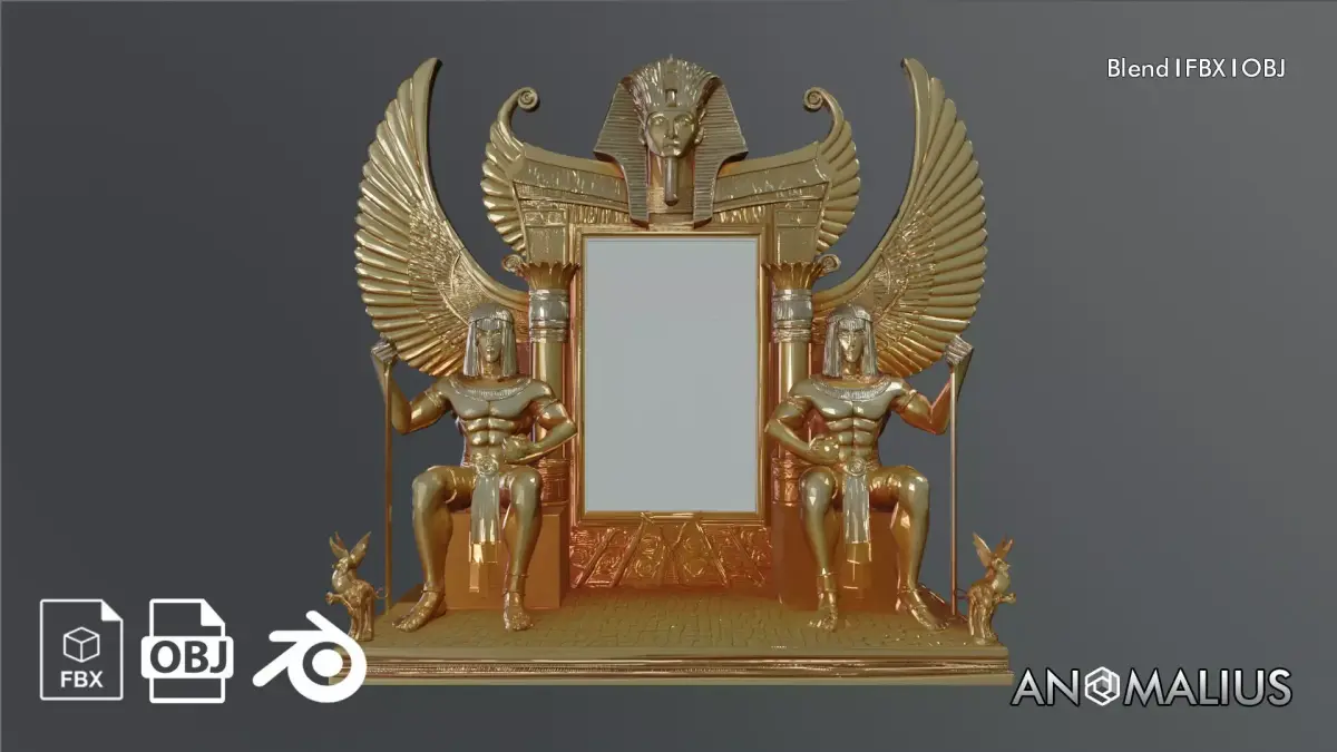 Ancient Egyptian Throne Frame 3D model