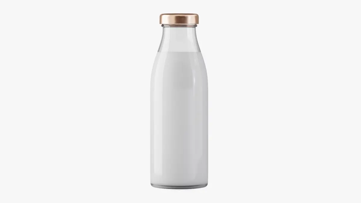Glass Milk Bottle 3D model
