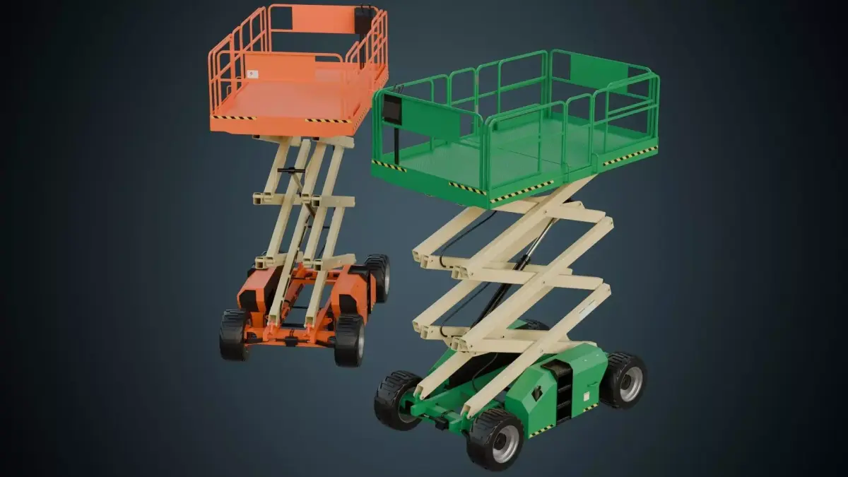 Scissor Lift 2A Low-poly 3D model
