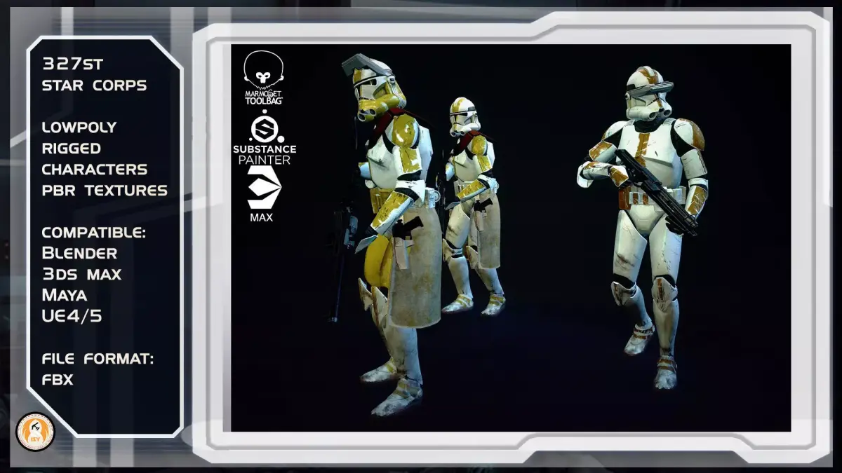 Clone trooper Phase 2 star corps Low-poly 3D model
