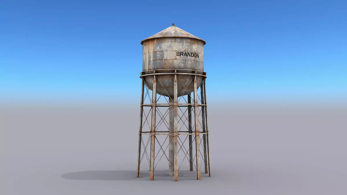 Water Tower Low-poly 3D model