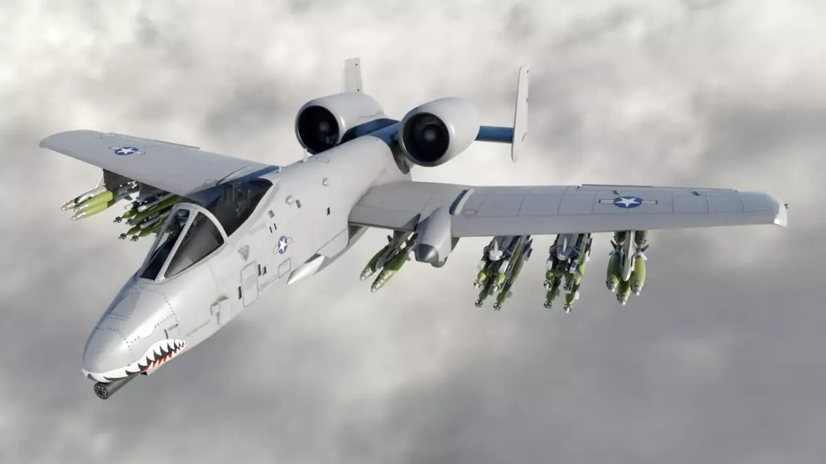 Low Poly PBR A-10 Tank Buster Low-poly 3D model