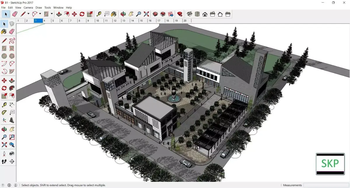 Sketchup Resturant building B1 3D model