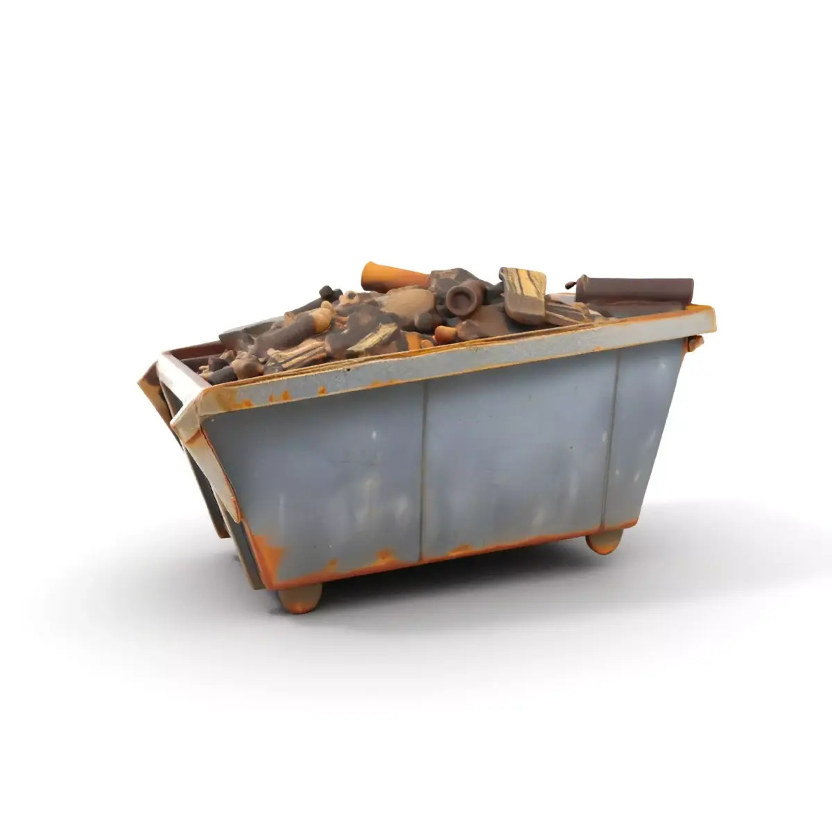 Rusted Construction Dumpster with Debris D Model Pack Low-poly 3D model