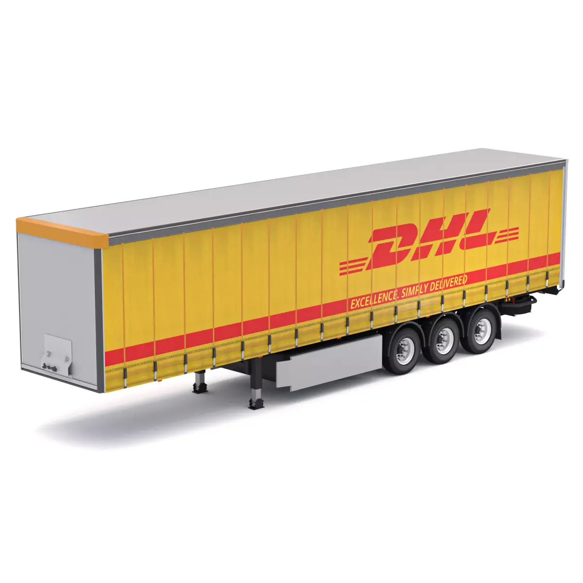 Semi Trailer DHL Curtainsider 3D model