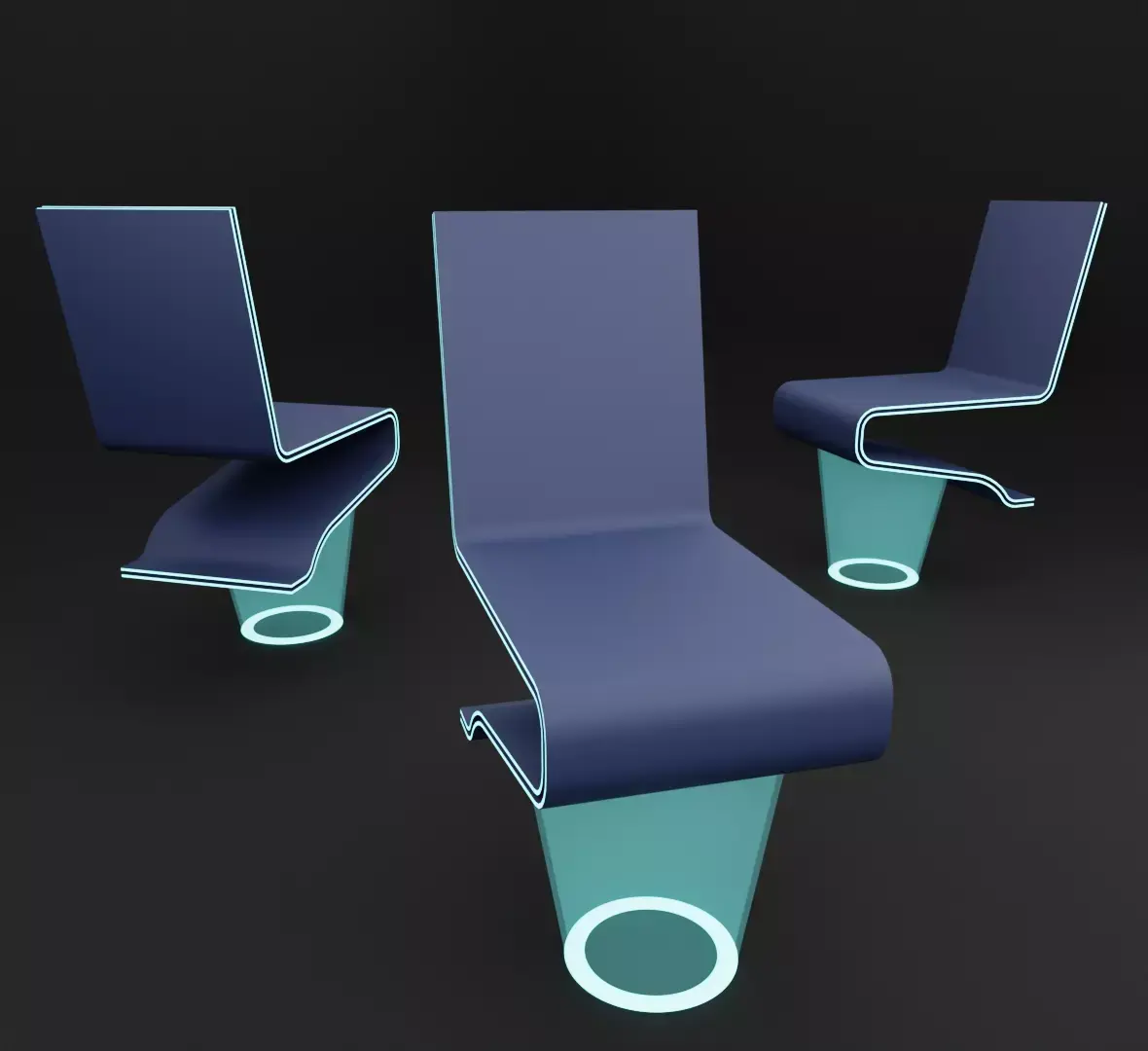 chair futuristic with glowing seat Free low-poly 3D model
