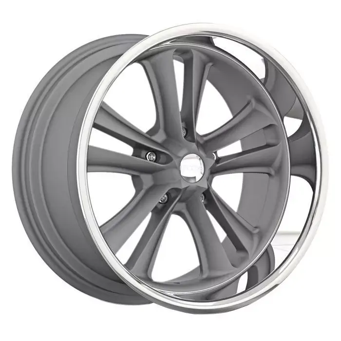 FOOSE Knuckle Wheel 17x7 Textured Gray With Diamond Cut Lip 3D model