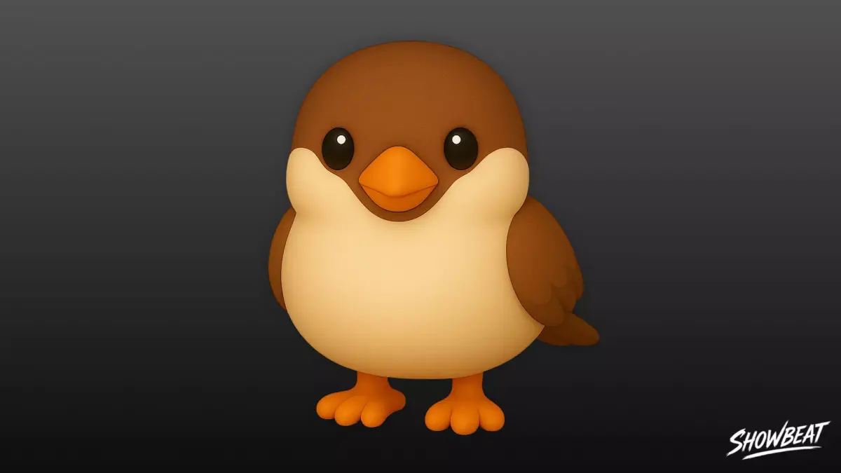 Cartoon Plush Sparrow Low-poly 3D model