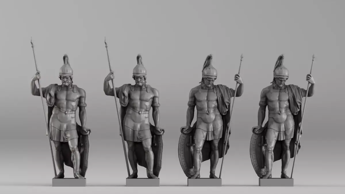001659 Ancient Warrior Statue Collection 3D print model purchase